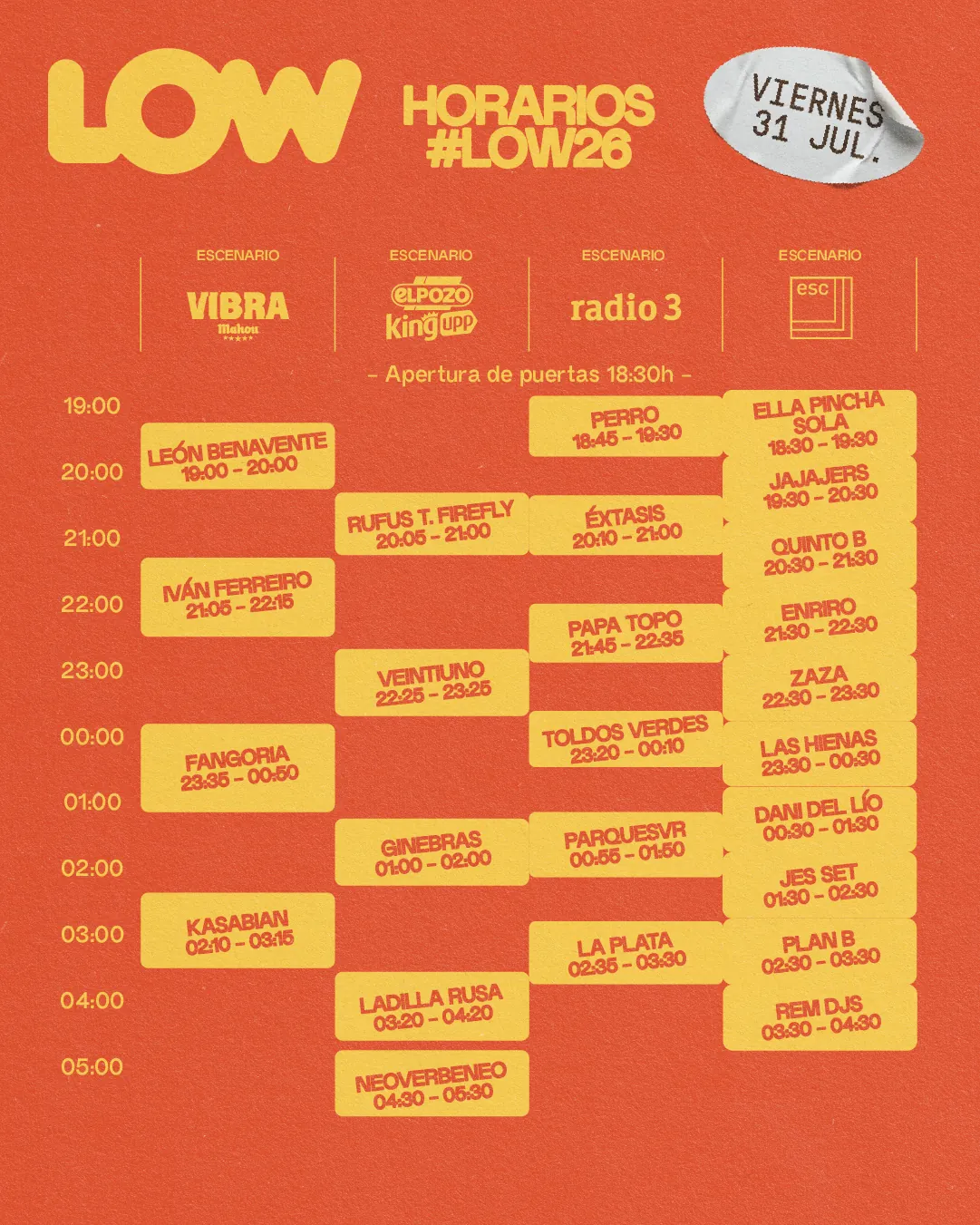 Fri 31 Jul