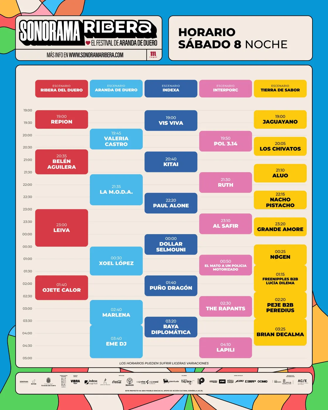 Sat 8 · Night